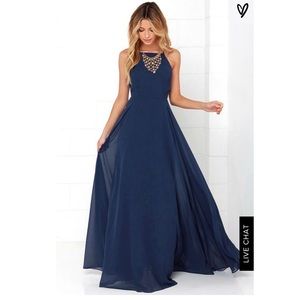 Lulus Mythical Kind of Love Navy Maxi Dress